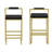 Modern Velvet Counter Height Bar Stools With Low Backrest Set Of 2 Upholstered Dining Stools For Kitchen Island-2086561222-2086561223