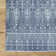 Geometric Machine Woven Polyester Area Rug in Ice Blue/Dark Blue/White