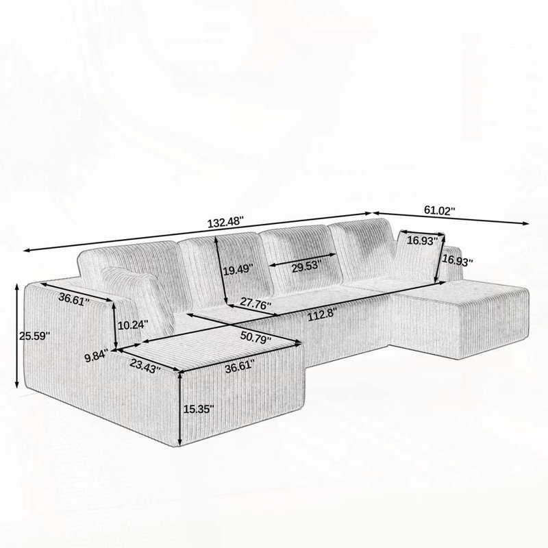 Canapé modulaire en U, Beige