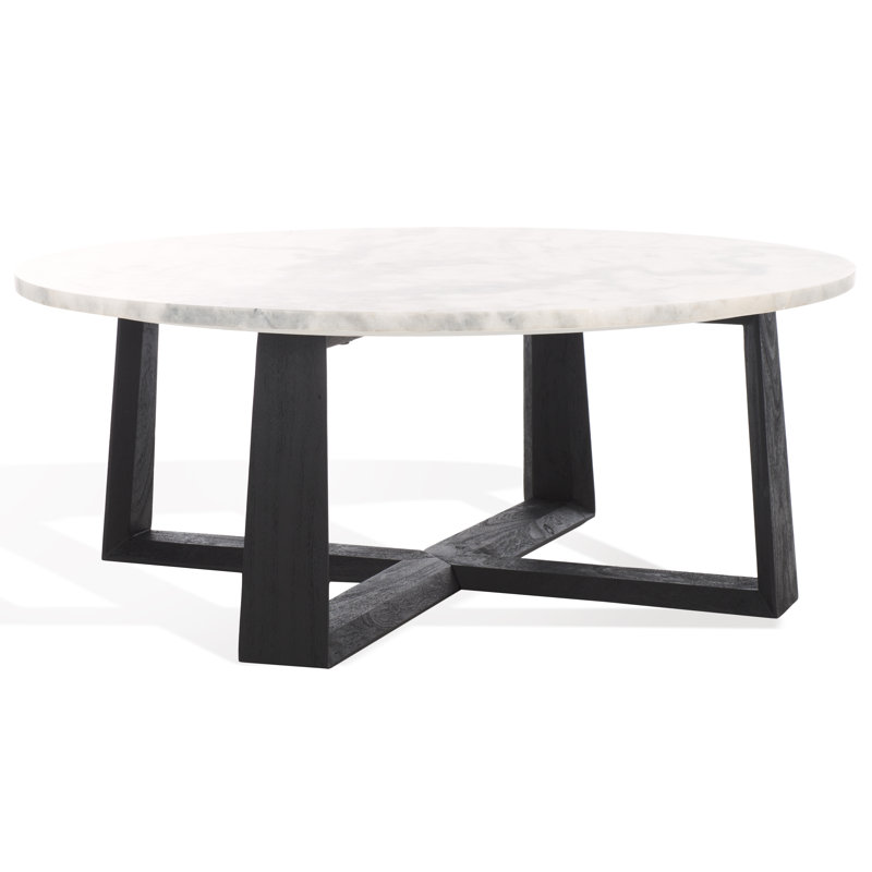 Table basse Baudelaire, Noir, Marbre blanc gris