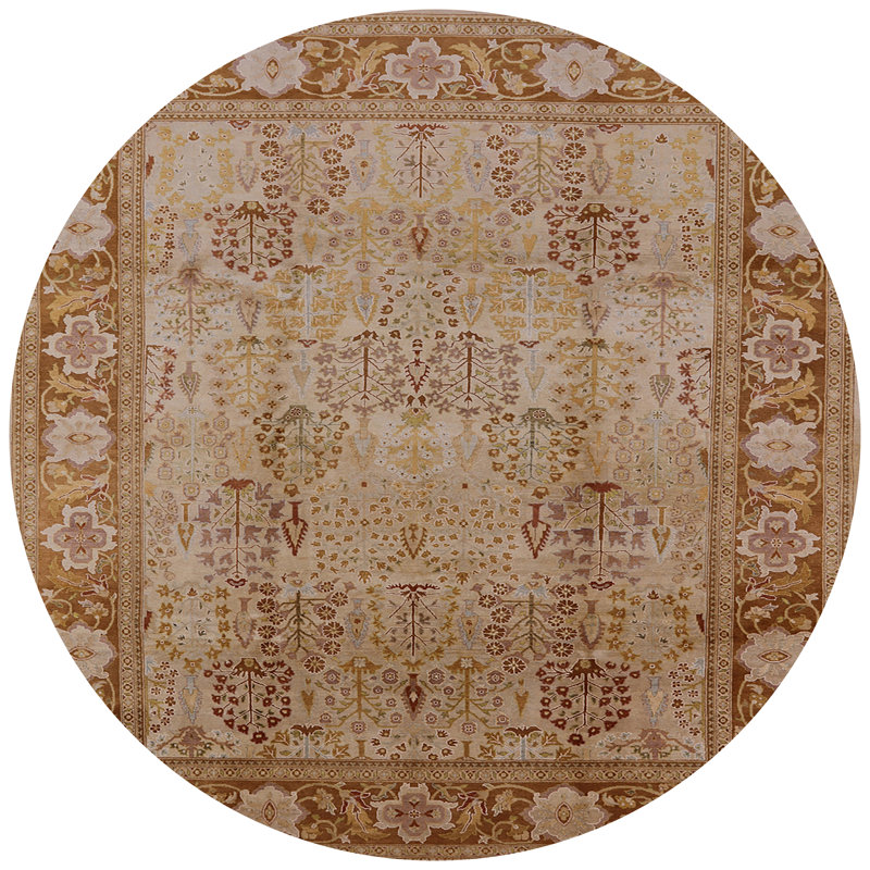 Tapis oriental brun / beige, Rond 7 pi