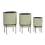 Ensemble de pots à fleurs ronds en métal bleu sarcelle 3: 10 po, 13 po, 14 po-1341034042