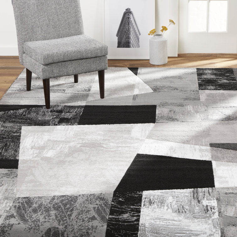 Tapis abstrait gris Brolin