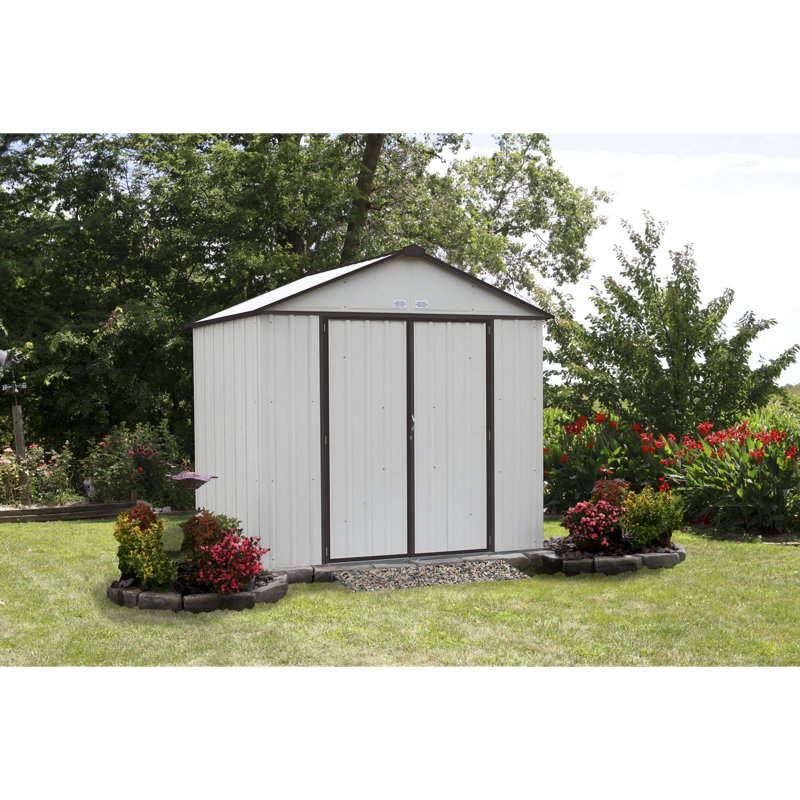Remise de rangement en métal l 8 pi. x p 7 pi. EZEE, Crème / gris anthracite