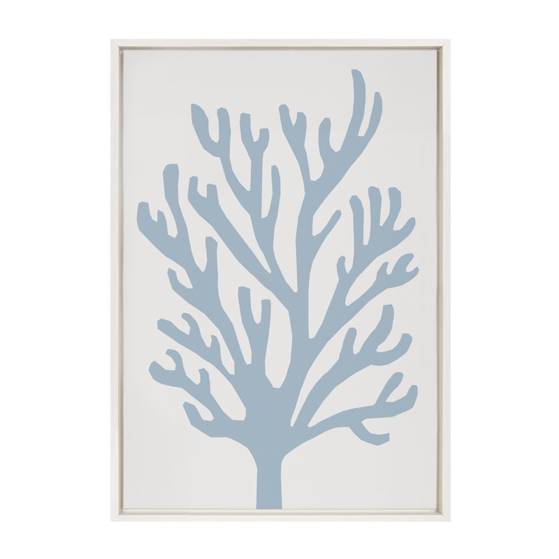 «Abstract Coral Ocean Blue» par The Creative Bunch Studio, reproduction d'art sur toile encadrée