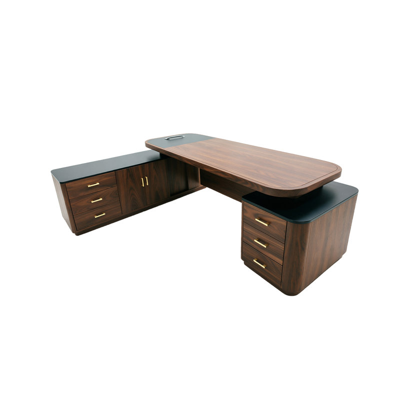 Bureau de direction en L 86,61 po, H 29,53 po x l 86,61 po x P 62,99 po