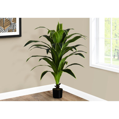 47 po artificiel - Faux plante d'intérieur avec feuilles en pot noir, décoration haute pour plancher