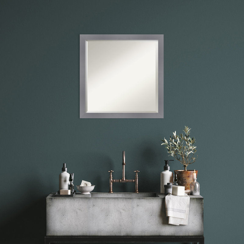 Jerlyn Solid Wood Wall Mirror, 22.5" x 22.5", Square
