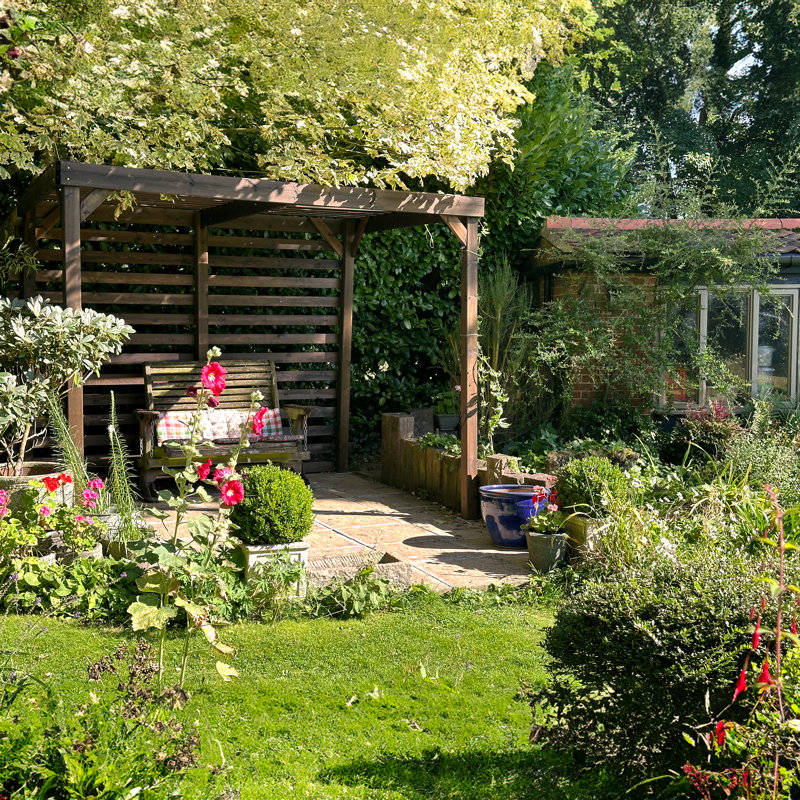 Basmala Solid Wood Pergola, 7.87 ft x 9.84 ft