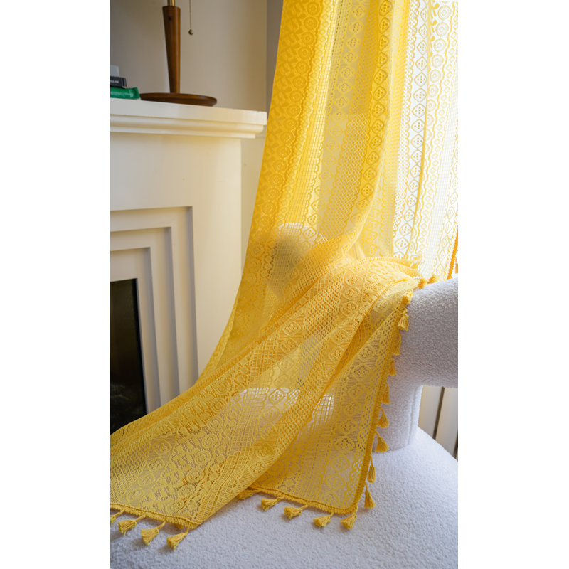 Mely Linen Curtain, 59" W x 84" L, Yellow