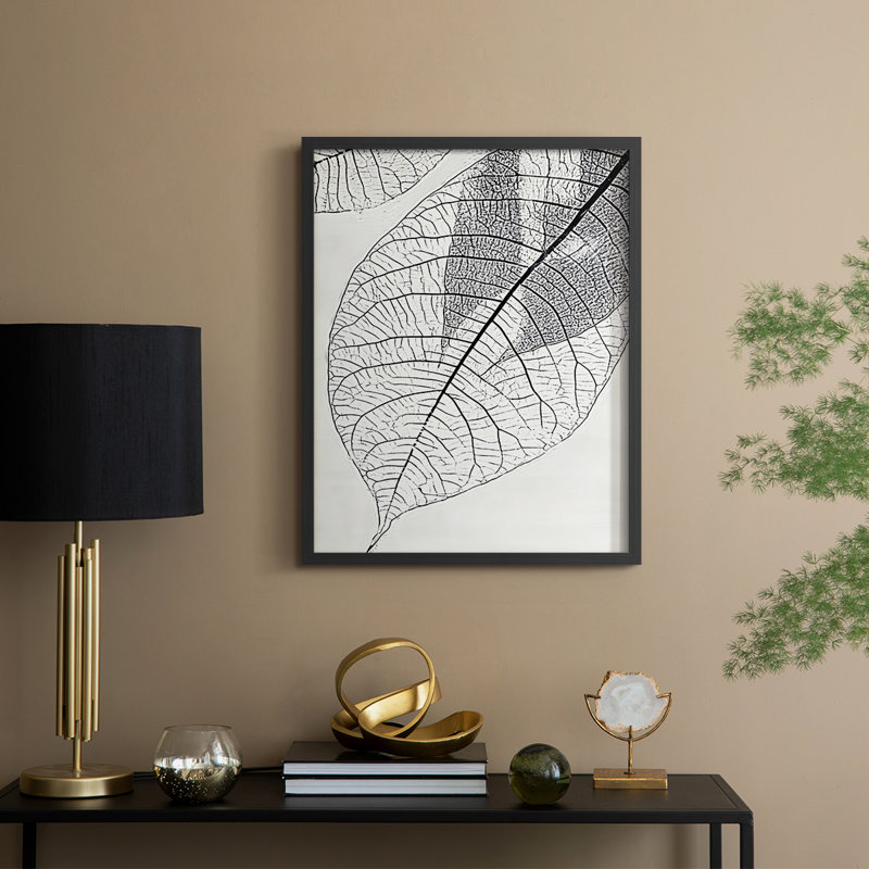 Floral II, reproduction encadrée prête à être accrochée, H 20 po x l 16 po, Noir