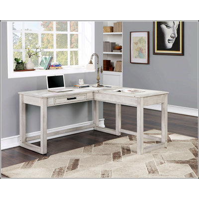 Bureau d'ordinateur transitionnel en L avec port USB, conception à plateau relevable et tiroir en queue d'aronde pour un bureau à domicile amélioré