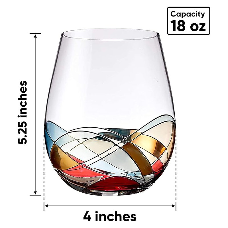 18oz. Stemless Wine Glass Set