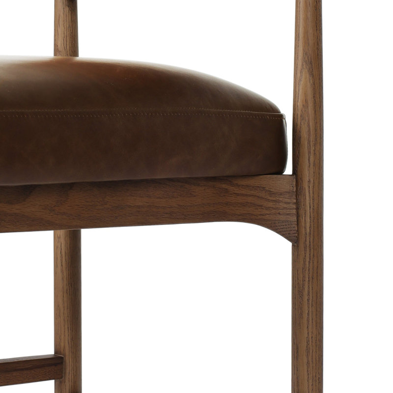 Tabouret de comptoir rembourré Abella avec structure en bois massif, Tabouret de bar (siège d'une hauteur de 31 po)