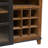 Marnie 9 Bottle Solid Wood Floor Wine Bottle & Glass Rack in Brown