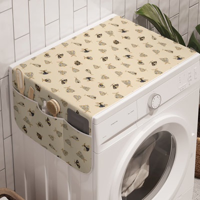 East Urban Home Boho Washing Machine Organizer Pack of 2 47" x 18.5" Champagne and Charcoal Grey