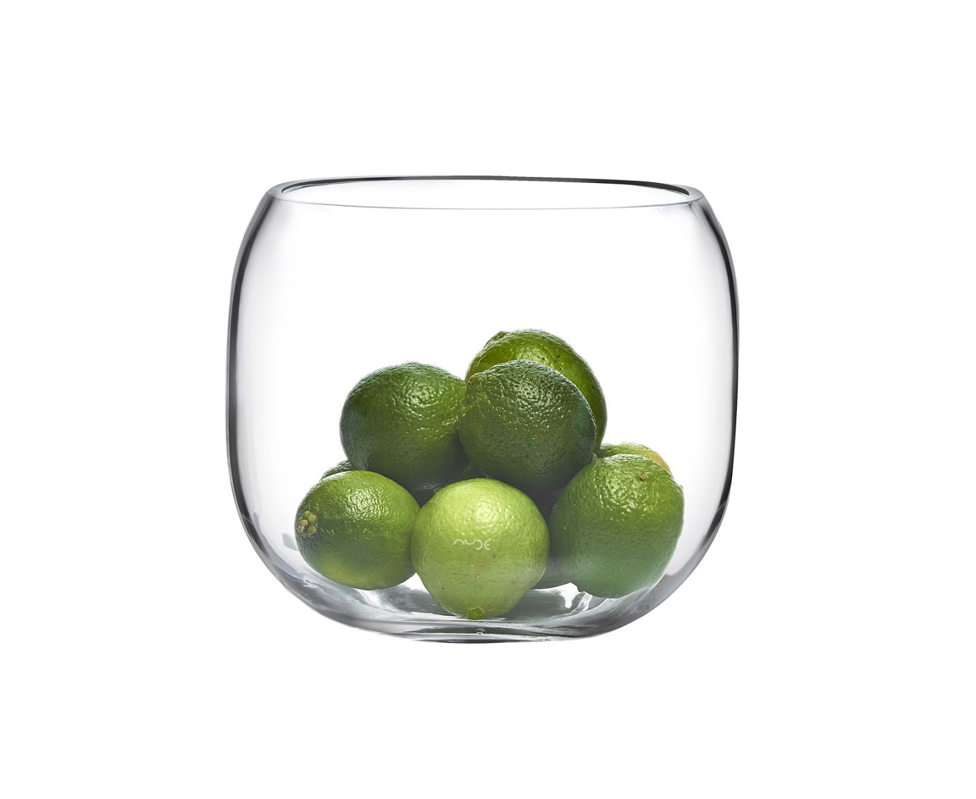 Mono Box Handmade Lead Free Crystal Table Vase, Clear, 6.42" H x 7.28" W x 7.28" D