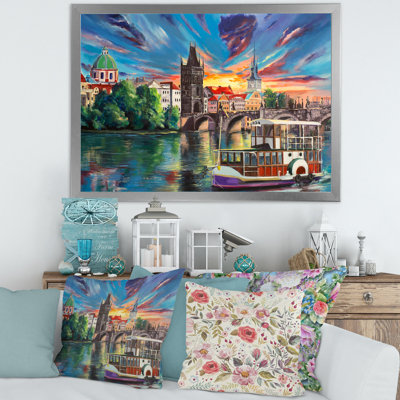 " Cityview Of Prague By Sunset " Painting Print