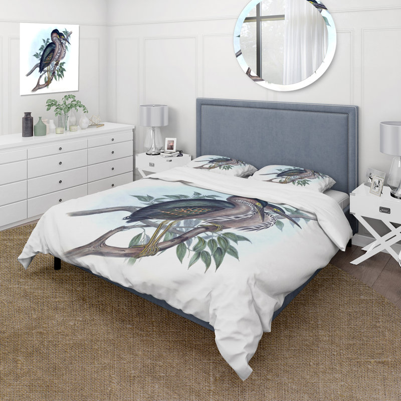 Ensemble de housse de couette Traditional Vintage Birds VII - microfibre de polyester