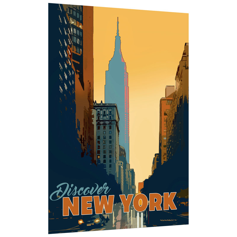New York Minute Colorful Glass Rectangle Art Print