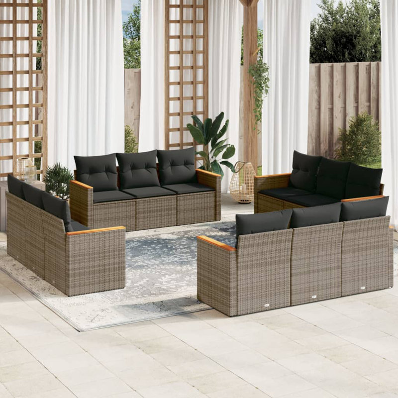  Garden Sofa Set Grey, Dark Grey, Gray, Dark Gray