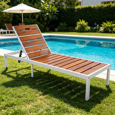 Méridiennes d'extérieur Fauteuil inclinable d'extérieur avec dossier réglable pour patio, bord de piscine ou plage