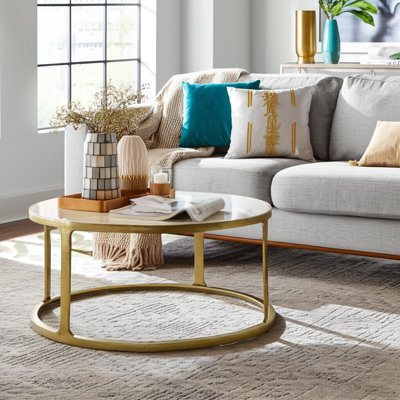 Table basse avec cadre en aluminium et plateau en aluminium
