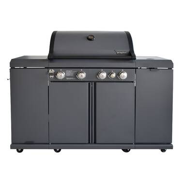 Royal Gourmet GA6402S Stainless Steel Gas Grill, Premier 6-Burner BBQ Grill  with Sear Burner and Side Burner, 74,000 BTU, Cabinet Style, Outdoor Party  Grill, Silver 