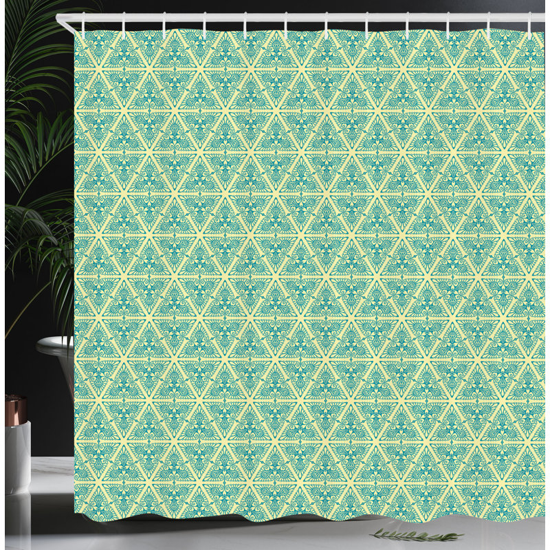 Ensemble de rideau de douche + crochets, H 70 po x l 69 po, Vert pomme