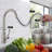 High Arc Kitchen Faucet with 2-Function Pull Down Sprayer Single Handle Deck Mount-122556123
