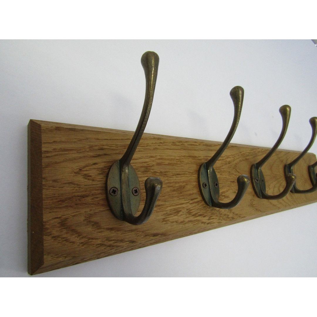 Solid Wood 3 - Hook Wall Mounted Coat Rack