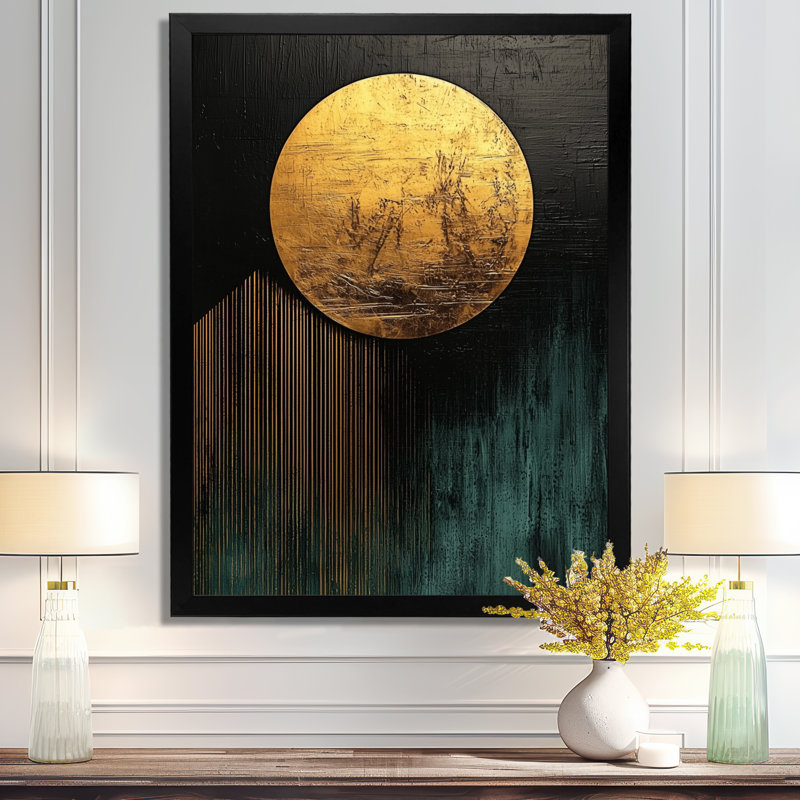 Vallelunga - Abstract Canvas Wall Art, Noir, H 20 po x l 12 po, Reproduction encadrée d'une seule photo