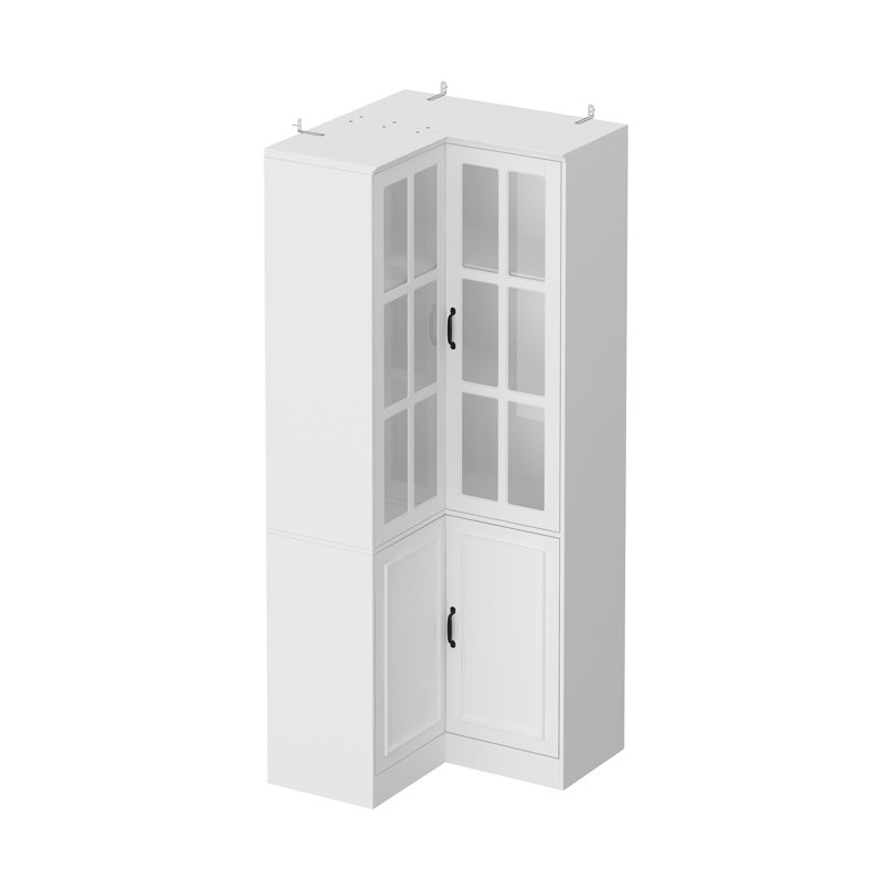 78.9" H Corner Storage Cabinet With Glass Doors
