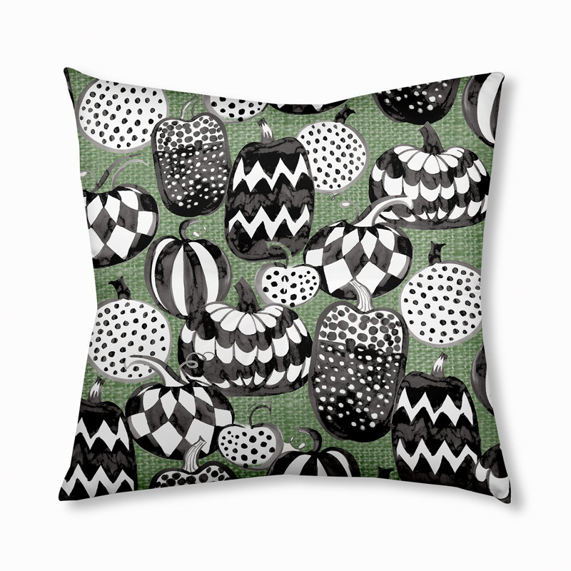 Coussin 331_Pumpkins, 26 po x 26 po, Vert