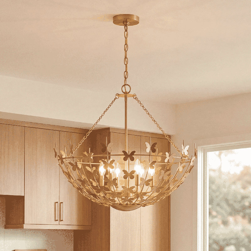 Birch 6-Light Hubbs in Burnished Brass, Brass
