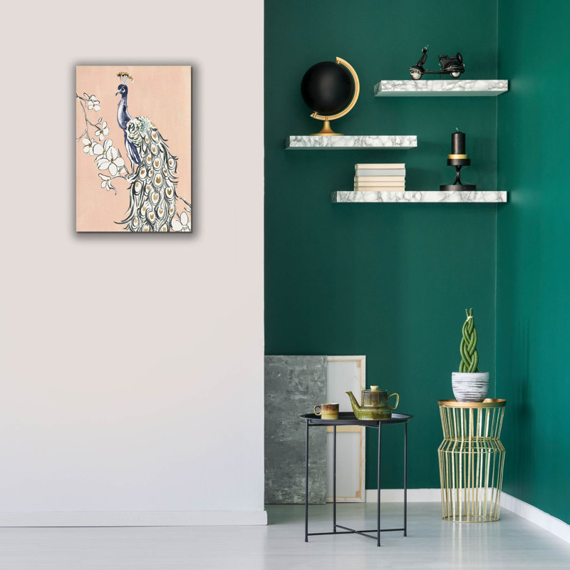 Toile épique Graffiti «Peacock In Gold 4» par Annie Warren, 18 po x 26 po, H 26 po x l 18 po