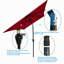Parasol imperméable d'extérieur 6 x 9 pi avec manivelle et bouton poussoir inclinable sans rabat pour le jardin-1482973466