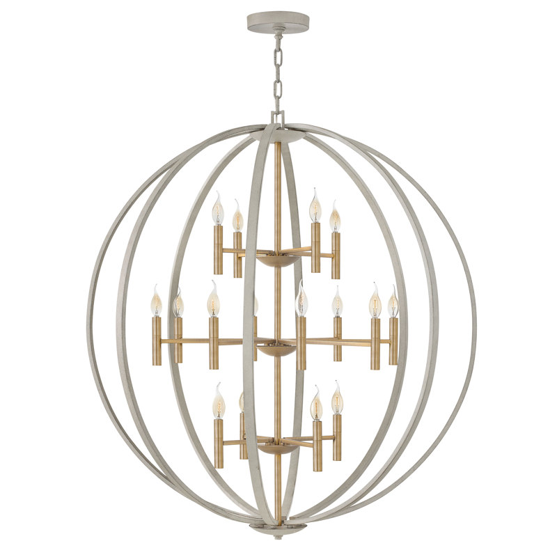 Euclid 12-Light Globe Pendant, Cement Gray