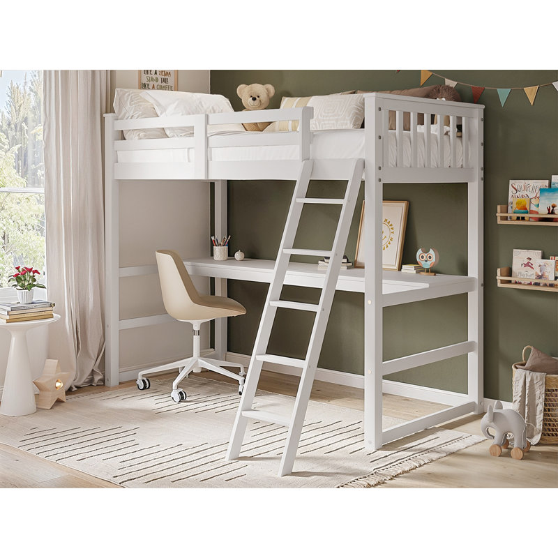 Jules High Sleeper with Desk White