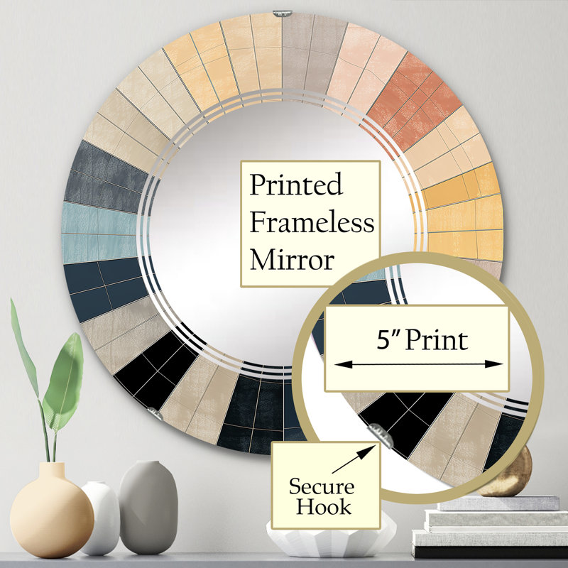 Pitney - Miroir mural moderne rond, 24 po x 24 po