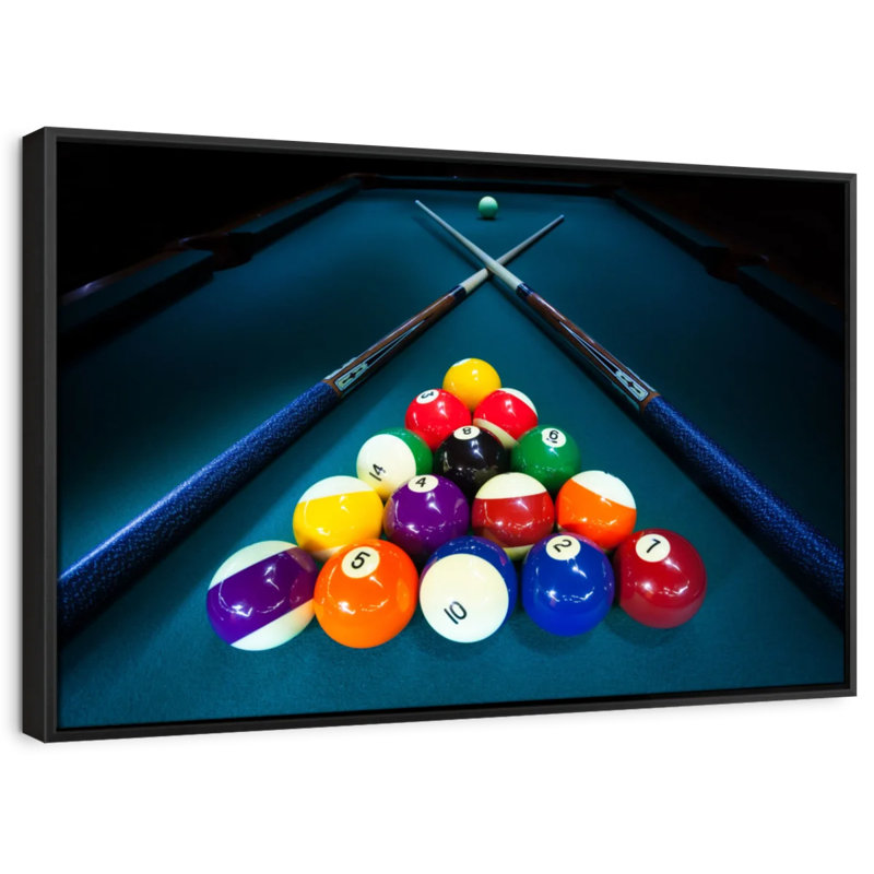 Billiard Cue Stick Triangle Canvas Print, 27" H x 40" W