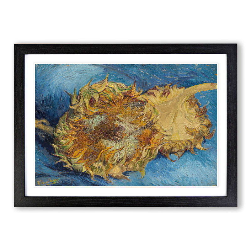Sunflowers by Vincent Van Gogh - Picture Frame Painting, Black Framed, 48cm H x 65cm W x 2cm D