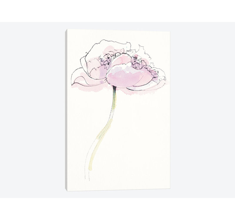«Single Pink Somniferum II», impression sur toile tendue, H 40 po x l 26 po x P 1,5 po, Toile tendue, Pas de tapis