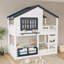 Lit superposé simple avec bibliothèque, conception de maison, clôture de sécurité de haute qualité, idéale pour les chambres d'enfants et maximisant l'espace-865238958-865238956