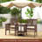 Outdoor Fir Wood Loveseat With 2-tier Side Table And 1.96" Umbrella Hole-472696942