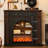 Nut-Brown Solid Wood Freestanding Fireplace