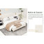 Queen Beige Velvet Bed, Headboard, Stable Platform, Ideal For Bedroom Privacy Well - Structured, Creates Peaceful Environment-130115553