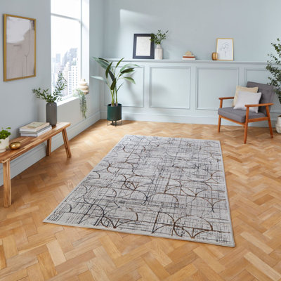 Creation area rug Machine Woven Rectangle Grey