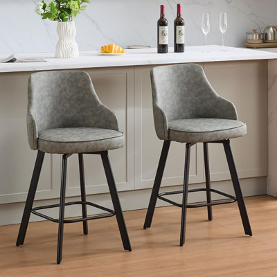 Swivel Counter Stool with High Backs