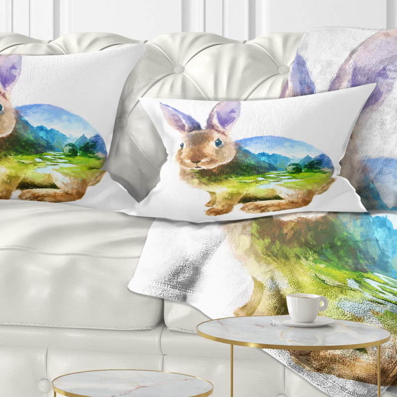 Coussin lombaire à double exposition animal lapin